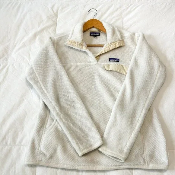 Patagonia Re-Tool Snap-T Fleece Pullover Cream Raw Linen Size L - Picture 3 of 10